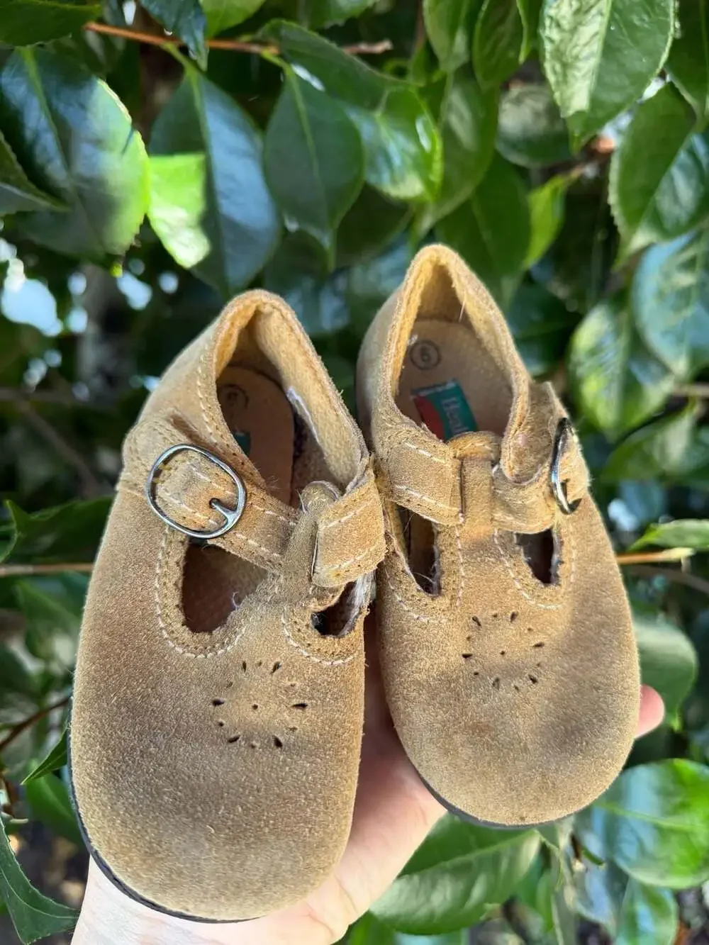 Vintage Healthtex Toddler Suede Mary Jane Shoes with Buckle Closure